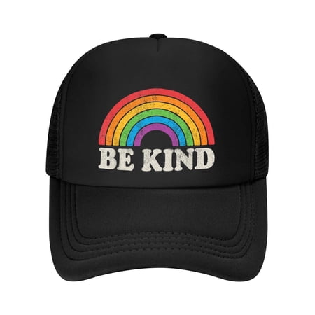 LGBTQ Be Kind Gay Pride LGBT Ally Rainbow Flag Retro Vintage Baseball Cap