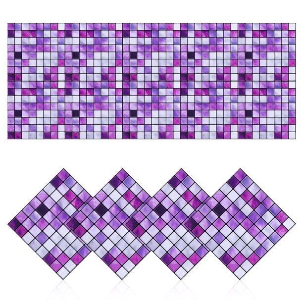 10 pegatinas de azulejos de mosaico simulados, impermeables, para pared.