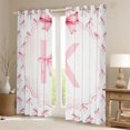 thumbnail image 2 of Erosebridal Kawaii Bowtie Bow Blackout Curtains Set of 2 (52x84 Each),Pink 3D Monogrammed K Window Curtains For Girls Kids, 2 of 7