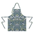 thumbnail image 2 of Blue Ethnic Paisley Pattern Apron-Garden Aprons for Women with Pockets-Cotton Linen Waterproof Kitchen Cooking Gardening Aprons Adjustable for Kitchen,Cooking,BBQ and Salon 33x27 Inch, 2 of 7
