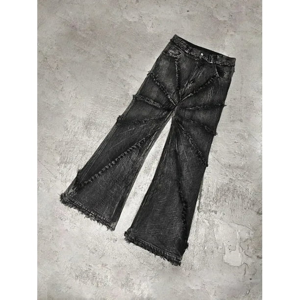 Pantalones vaqueros Y2k, ropa Harajuku Destruction Spider Web, pantalones vaqueros holgados de hip hop, pantalones vaqueros, ropa de calle para hombre, pantalones góticos de cintura alta y anchos