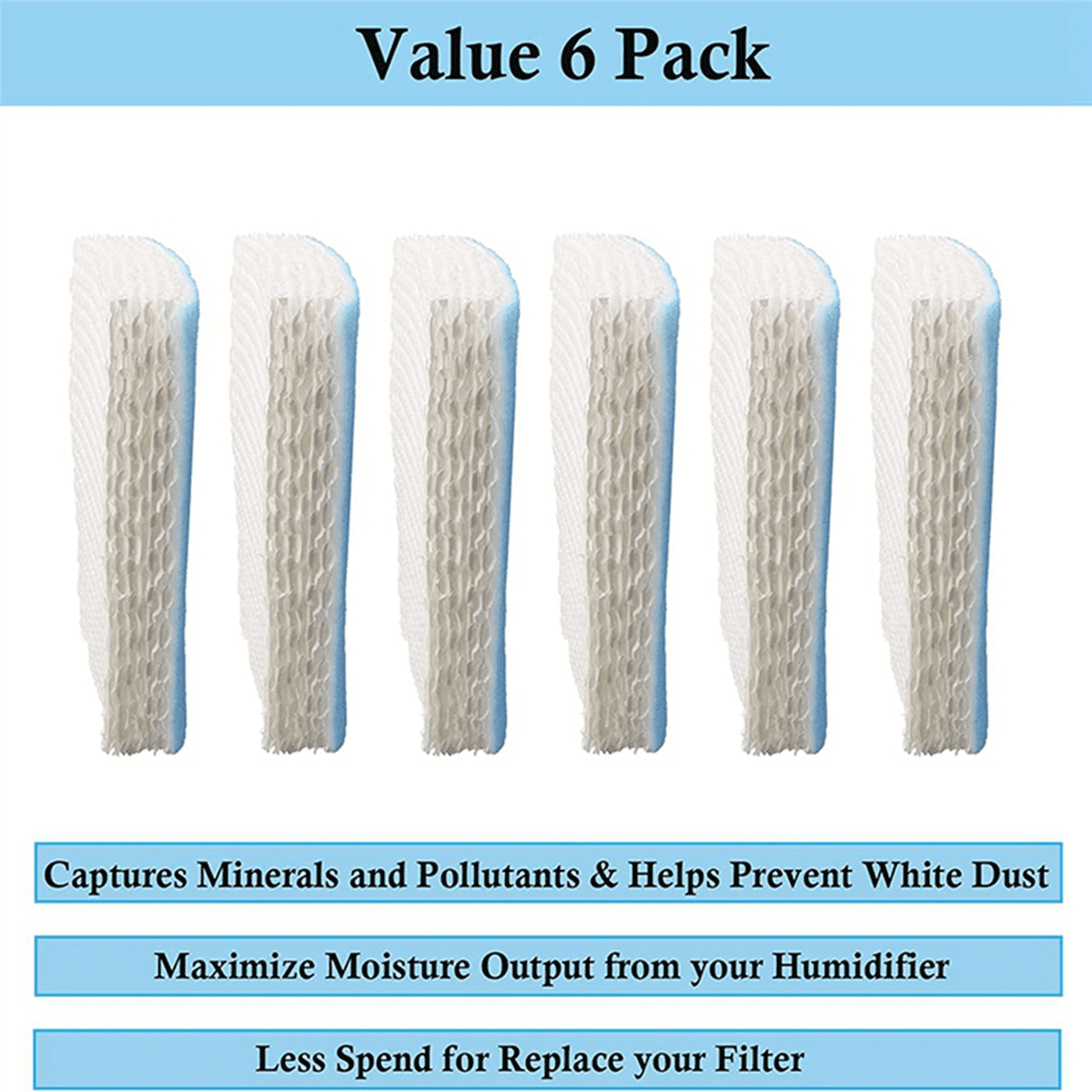 12 Pack Replacement Humidifier Filter Fit for HFT600 HEV615 HEV615B HEV615W HEV620 HEV620B HEV620W HEV-615