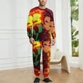 thumbnail image 2 of Demon Slayer Men's Lounge Pajamas Set 2-Piece Crew Neck Sleepwear Soft Long Sleeve Top & Pants for Sleep, Home & Vacation L, 2 of 8