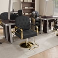thumbnail image 2 of S-HOME Ergonomic Hydraulic Salon Chair – 360° Swivel Non-Tilting Hairdressing Chair with PU Leather for Barbers, Spas, and Tattoo Studios, Black, 2 of 16