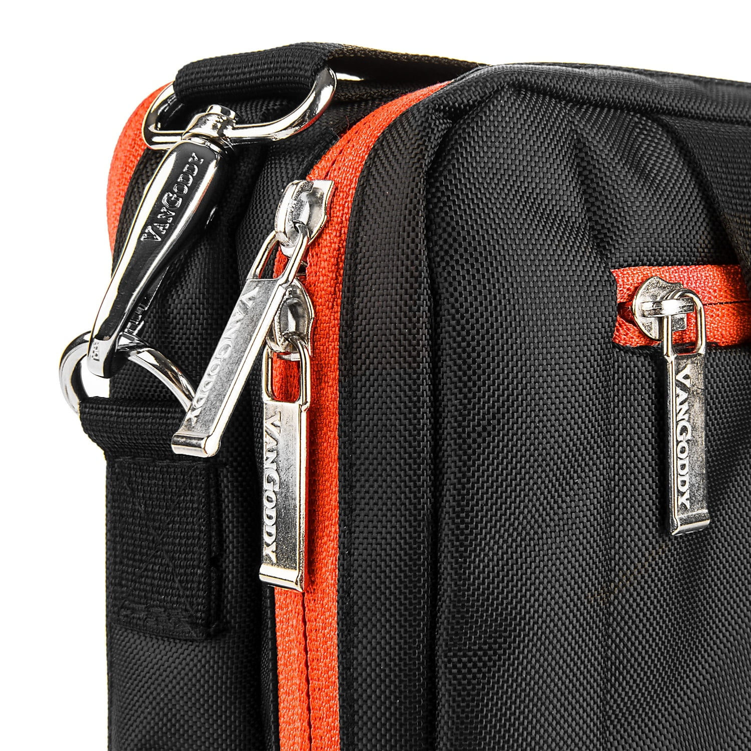 Vangoddy Laptop Briefcase Black/Orange Nylon (PT_NBKLEA284_17)