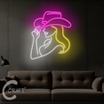 thumbnail image 4 of C-CRAFT Sexy Cowgirl Neon Led Light Up 30 inch for Western Cowgirl Bar Bedroom Wall Decor, 4 of 5