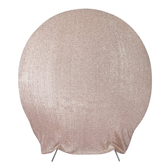 Shimmer Spandex Arch Cover for Round 7.5 Ft Wedding Arch Stand Fit Backdrop Frame Blush/Rose Gold(Cover Only) for Wedding Ceremony, Event Reception, Birthday Party, Shower Décor