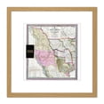 thumbnail image 1 of Map Antique 1846 Burroughs Texas Oregon California 8X8 Inch Square Wooden Framed Wall Art Print Picture with Mount, 1 of 4