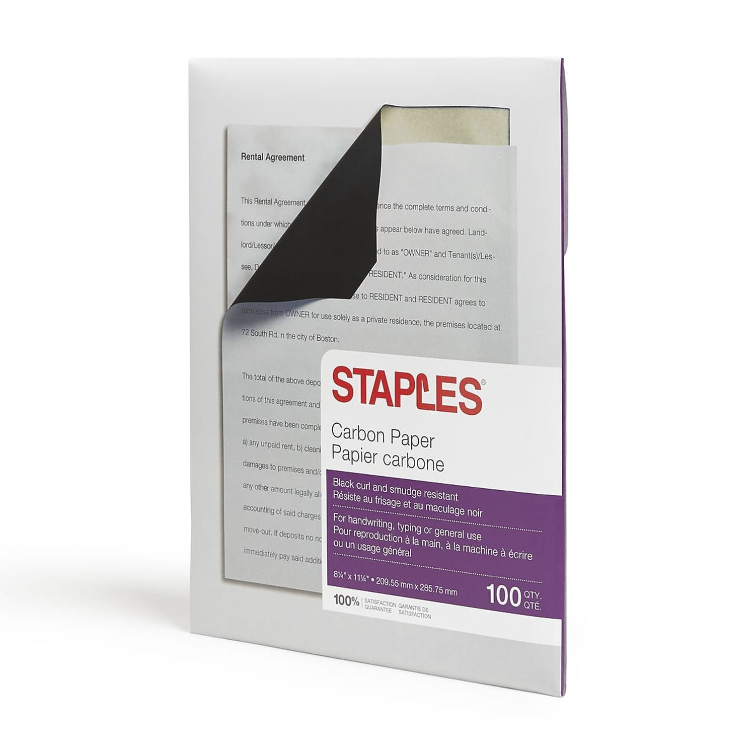 Staples Carbon Paper 8-1/2" x 11" Black 34694-CC