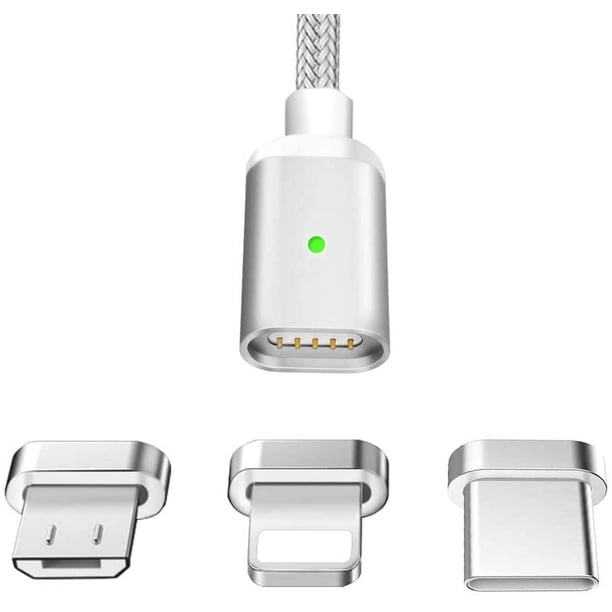 1 metro clásico negro apple dedicado + cabezal magnético separado Android + cabezal magnético separado tipo c - cable de datos Ormromra LN-2370-2