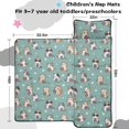 thumbnail image 5 of Party Cat and Yarn Teal Pattern Teens Toddler Nap Mat with Pillow, Sleeping Mat Bag for Preschool Daycare 59"x22", 5 of 6
