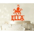 thumbnail image 1 of Birthday Custom Name Cake Topper With Octopus Figure Orange Cake Topper Cake Decorations Color Option Available 6-7 Inches Wide, 1 of 1