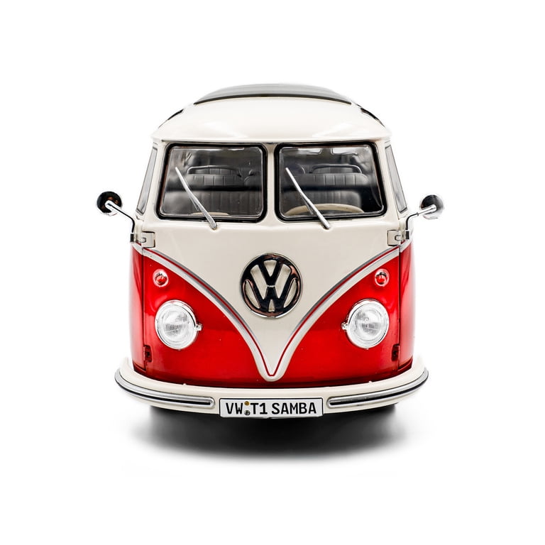 1962 Volkswagen T1 Samba Bus Red and White 1/18 Diecast Model Car
