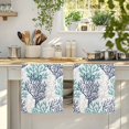 thumbnail image 4 of Teal Blue Grey Coral Coastal Kitchen Towels Set of 4, Summer Beach Seaside Nautical Soft Microfiber Dish Towels, Absorbent Washable Dishcloths for Kitchen Cleaning, Drying Dishes, 18x28 Inches, 4 of 9
