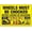 Color 3891, variant on Wheels Must Be Chocked Graphic Sign Safety & Compliance Signs/OSHA & ANSI Compliant Safety Signs/Warehouse Safety Signs/Wheel Chock Signs Metal Sign Tin Sign 12x16 Inch