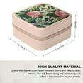 thumbnail image 2 of Shiartex Flower Fabric Pattern Jewelry Box for Necklace, Ring, Earring Storage, Portable and Compact, High Quality PU Leather, Ideal Gift for Women Pink, 2 of 5