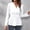 White, variant on WNEGSTG Long Sleeve Shirts for Women Autumn Solid V Neck Waistband Slim Fit Bubble Sleeve Top Black