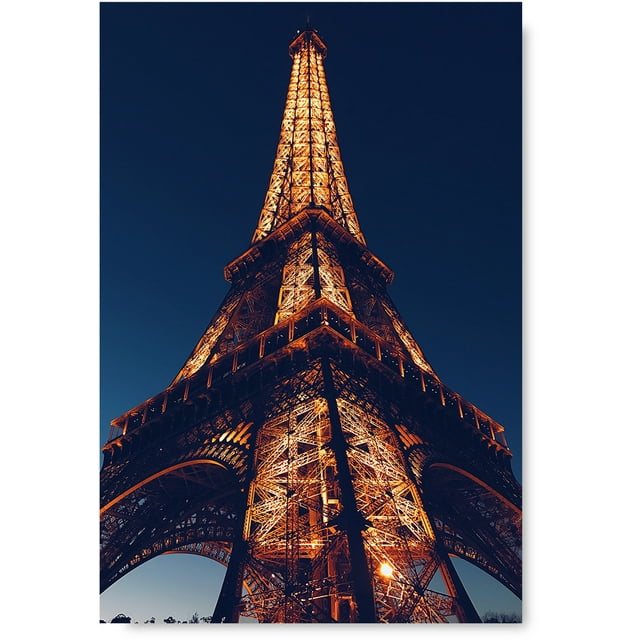 Awkward Styles Eiffel Tower Unframed Poster Paris City View Printed Artwork Housewarming Decor Gifts Ideas Printed Photo Pictures Paris Printed Poster Art Eiffel Tower Poster Decor Paris Night View