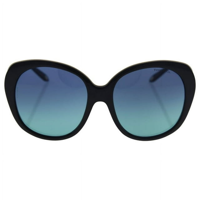 Tiffany Sun 0TF4115 Full Rim Square Woman Sunglasses - Size 55 (Black/Azure Gradient Blue)