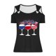 thumbnail image 4 of Tops de Hombro Frío para las Mujeres Día de la Independencia Impreso Fuera Del Hombro Blusa con Cuello en V, Fuera Del Hombro de las Mujeres, 4 of 4