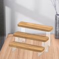 thumbnail image 3 of letairis Transparent Wood Display Stand Storage for Cosmetic Action Figure Collections Organizer Display Dessert 3Tiers, 3 of 9