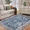 Blue, variant on Hasoo 8' x 10' Large Area Rug for Living Room Durable Washable Floral Indoor Scallop Border Carpet Non Slip Rugs for Bedroom, Mint Green