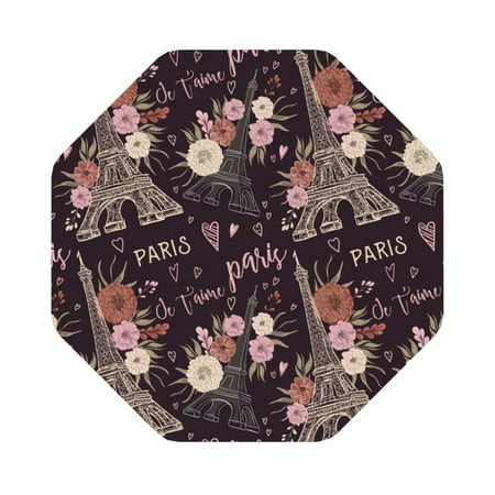 

Matuu Romantic Paris for Cup Coasters Set of 6 Leather Coasters Desk Coasters for Office Measures 4” x 4” Octagon