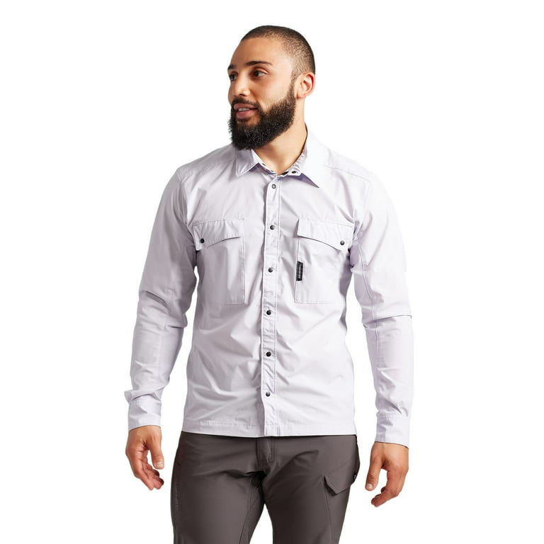 TRUEWERK Men's Cloud Long Sleeve Work Shirt - Button Down, Lightweight,  Fast-Drying, Breathable, and SPF Shirts, Small, Cloud White 