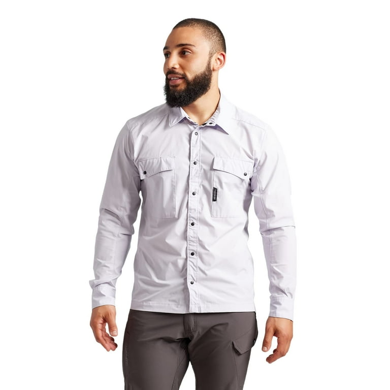 TRUEWERK Men's Cloud Long Sleeve Work Shirt - Button Down, Lightweight,  Fast-Drying, Breathable, and SPF Shirts, Small, Cloud White 