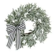 Holiday Time White Berry Greenery Un-Lit Christmas Wreath, 24"