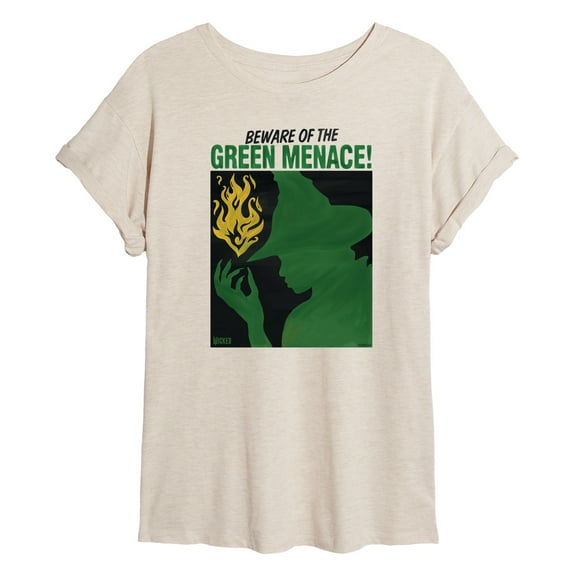 Wicked: Part 2 - Elphaba Green Menace - Women's Oversized Graphic T-Shirt
