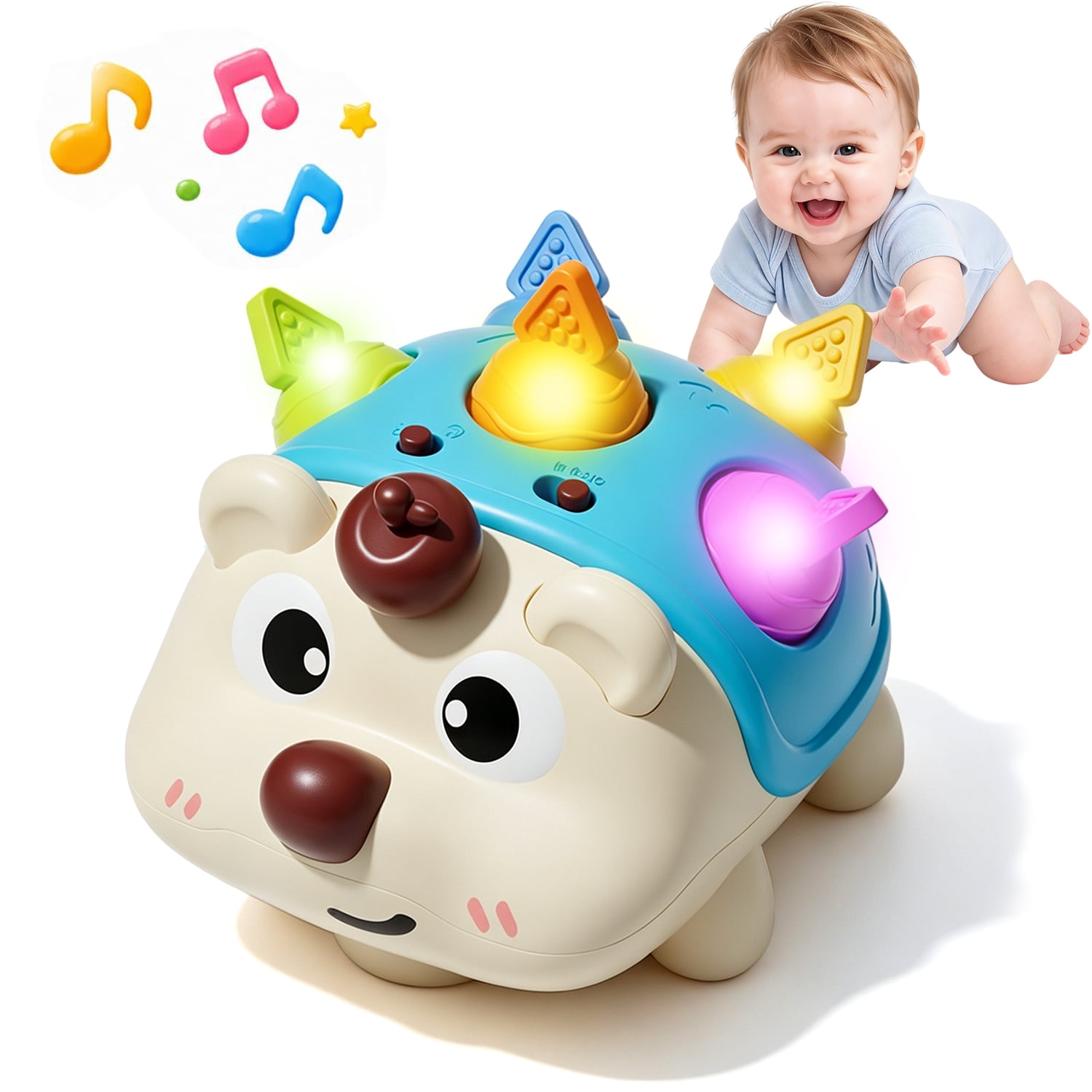 Sytle-Carry Toddler Toys Musical Crawling Infant Toys Early Learning Educational Toy with Light & Sound Christmas Birthday Gifts for Baby Boy Girl