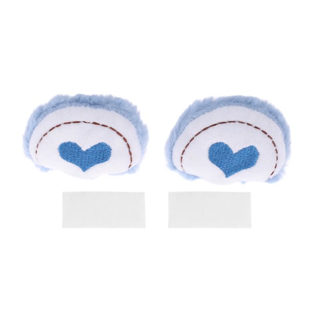 Accesorios para Cascos de Motocicleta Decoración Orejas de Corazón para Cascos de Motocicleta Bicicleta Esquí Pegatina de Piel Azul 2 Juegos
