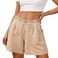 thumbnail image 5 of Nkmbld Women's Shorts Summer Casual Elastic Waist Boho Wide Leg Embroidered Beach Vacation Shorts, 5 of 5