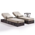 thumbnail image 4 of Opohoro 3-Pieces Adjustable Outdoor Rattan Wicker Chaise Lounge Set, Outdoor Reclining Chairs with Side Table for Garden Pool Backyard Deck, Beige, 4 of 12