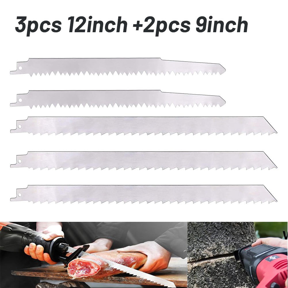 ZUZZEE 5 Pack Stainless Steel Reciprocating Saw Blades for Frozen Meat Bone... 