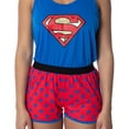 thumbnail image 4 of Dc Comics Women's Superman Classic Logo Racerback Tank Shorts Pajama Set, 4 of 5