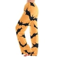 thumbnail image 2 of BWASD Pants for Women Halloween Bat Print Wide Leg Pants with Pockets Comfy Baggy Holiday Party Loungewear Casual Loose Soft Pajama Bottoms Home Daily Wear | M Size, 2 of 6