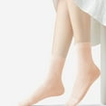 thumbnail image 3 of Calcetines de falda de bambú finos para mujer: calcetines redondos casuales de colores, 3 of 5