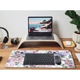 thumbnail image 5 of Pink Purple Floral Extended Mouse Pad Large Keyboard Mousepad,Non-Slip Rubber Base Mouse Mat with Stitched Edge XXL Desk Pad Protector for Computer Laptop PC 31.5x15.75 Inch, Hydrangea Peony Flower, 5 of 6