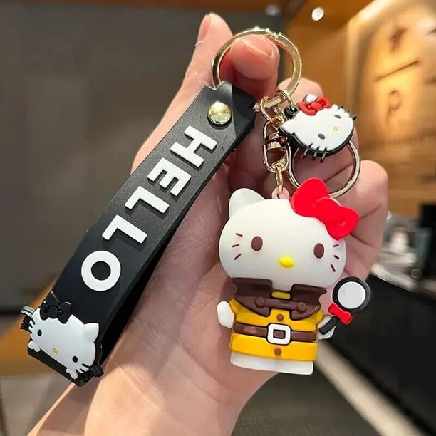Sanrio-Llavero de Hello Kitty, llavero de dibujos animados de Anime Kawaii, Cinnamoroll, llavero de coche, muñecas, colgante, mochila, adornos, regalos para amigos