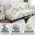 thumbnail image 2 of 2024 Stretch Futon Slipcover Armless Sofa Cover Sofa Bed Cover Furniture Protector Without Armrests Soft with Elastic Bottom, 2 of 8
