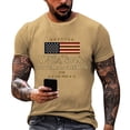 thumbnail image 2 of Men's Loose Fit Casual T-Shirt Patriotic Flag Print Short Sleeve Top Graphic Tee for Streetwear Fourth of July Summer Festivals and Holiday Celebration Earthy Yellow, 2 of 4