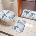 thumbnail image 5 of Sea Turtle Bathroom Rugs Set Ocean Starfish Seagrass Coral Non Slip Absorbent Soft Bath Mats 3 Piece Set with Bathroom Rug, U-Shaped Floor Mat, Toilet Seat Cover Small Size, 5 of 9