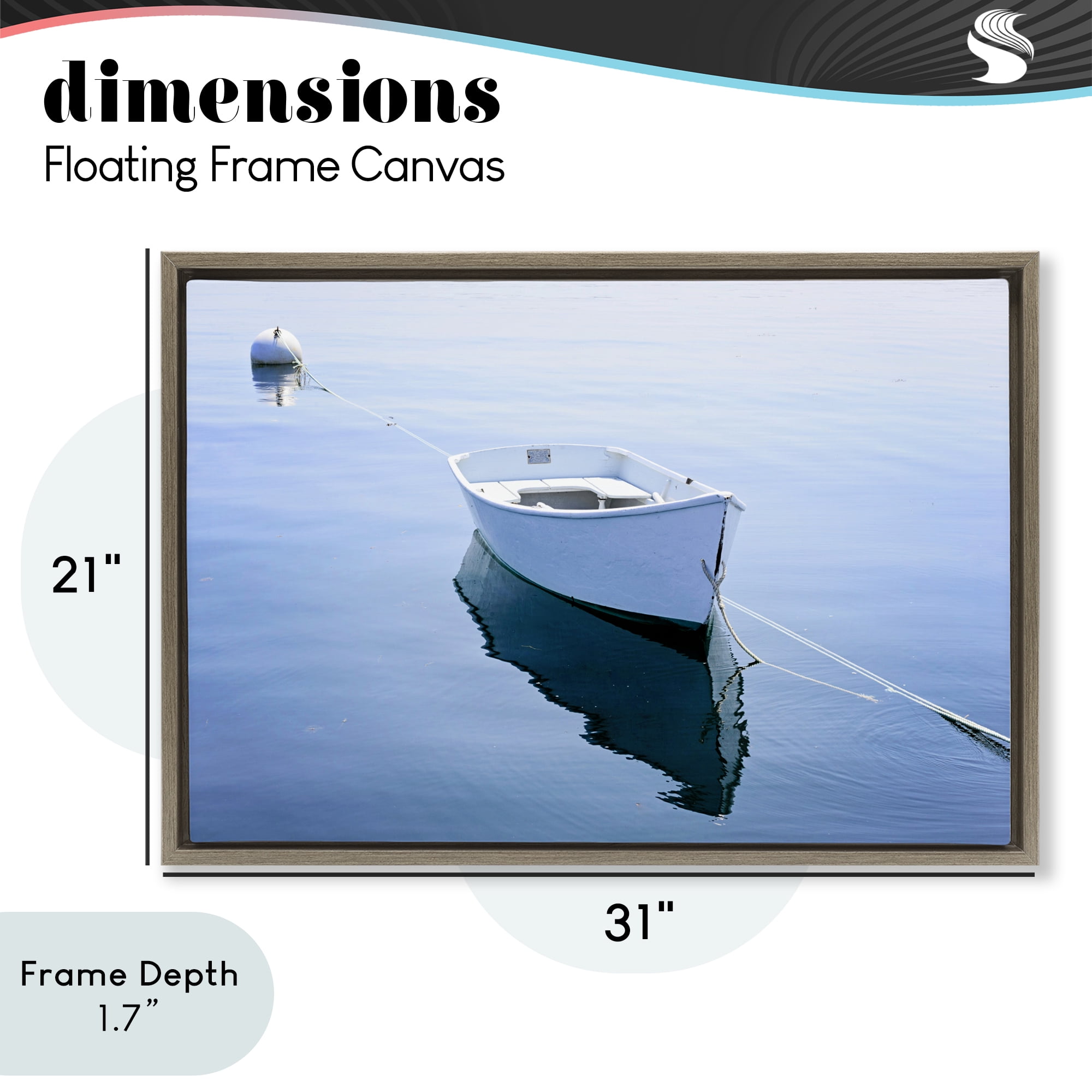 Stupell Industries Boat Tied to Dock Brown Framed Floater Canvas Wall Art, design by JLM Photographs