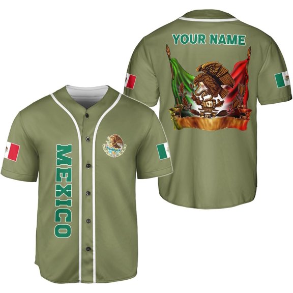Personalized Mexico Baseball Jersey, Mexican Jersey for Men & Women, Mexican Flag Jersey, Mexico Shirt Camisas (S)