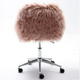 thumbnail image 4 of Boulevard F Faux-Fur Chrome Base Adjustable Office Chair, 4 of 7