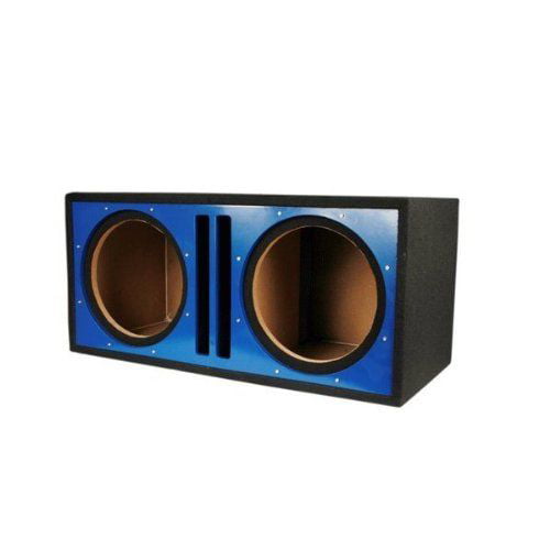 Triple 10 fiberglass sub woofer speaker box enclosure carpeted MDF case BLUE 