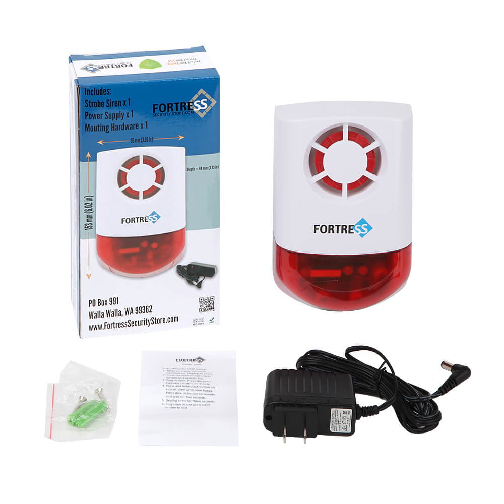 Daytech Wireless Strobe Siren Alarm Home Caring Loud Outdoor SOS Alert System 2 Red Flashing Siren and 4 Emergency Button for Store Home Hotel Jewelry Shop Security & Fire Alarm