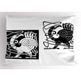 thumbnail image 1 of Celtic Pillow Sham Bird Silhouettes Fantastic Animals with Tracery Inspired Ornamental Pattern, Decorative Standard Queen Size Printed Pillowcase, 30 X 20 Inches, Black and White, by Ambesonne, 1 of 2
